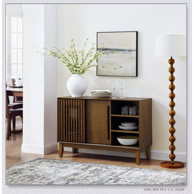 Versatile Farmhouse Fluted Sideboard With Storage, Ideal For Modern And Vintage Home Decor, TV Media Console, Kitchen Dining Living Room Entryway Hallway