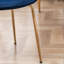 Chaise de salle à manger moderne en velours, ensemble de 2, bleu