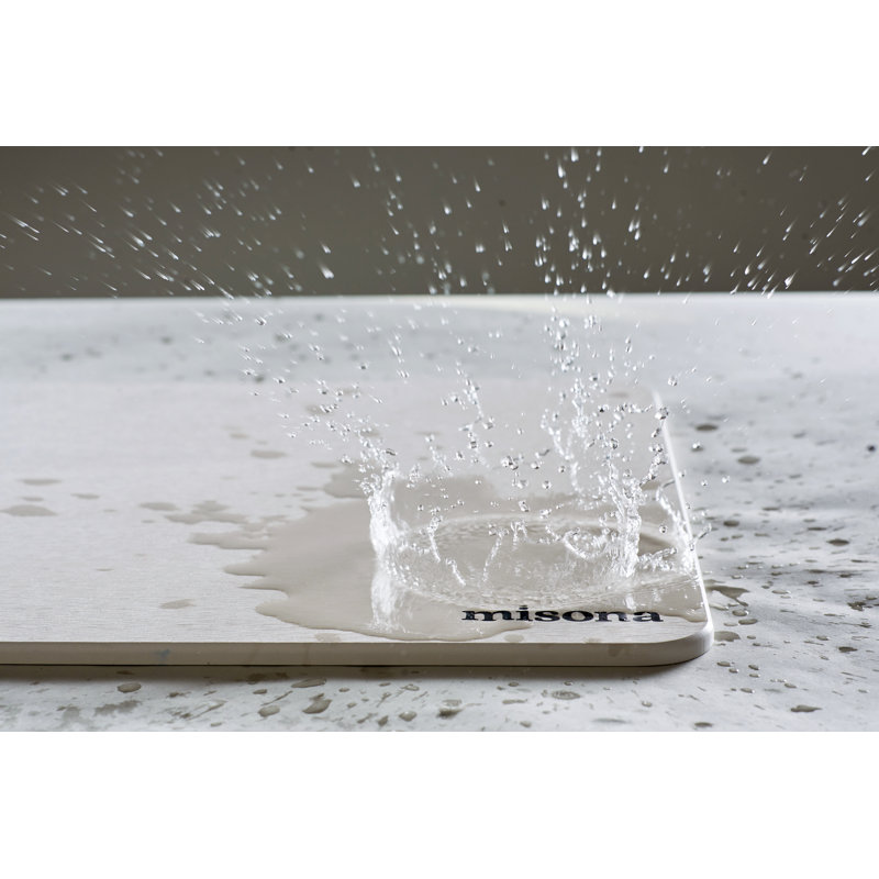 Misona Diatomite Stone Bath Mat, White