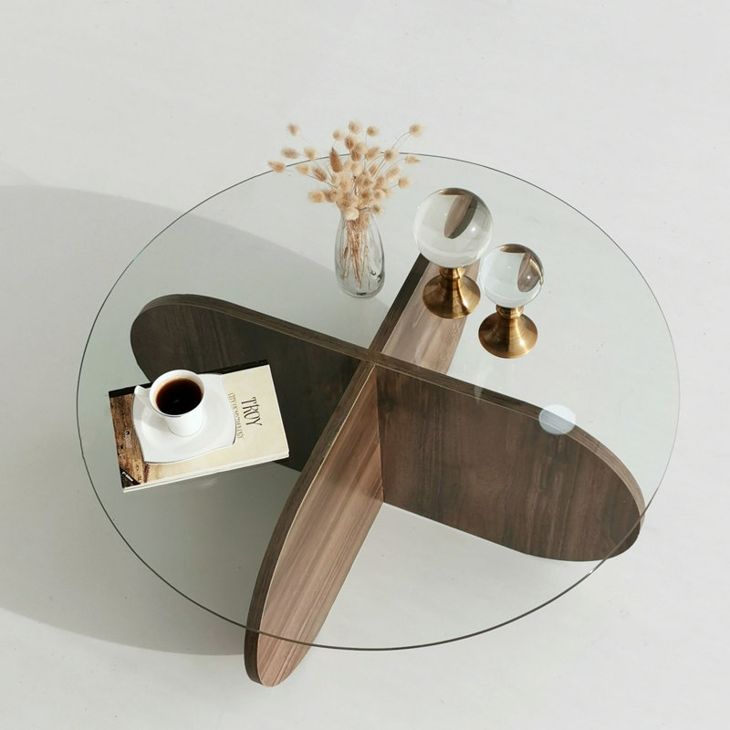Modern White Coffee Table, 29.5 x 13.8 x 29.5 inches | 100% Tempered Glass Top & 100% Melamine Coated Particle Board Frame, Thickness: 0.7 inches | Stylish & Durable Design, Perfect for Living Room & Contemporary Spaces
