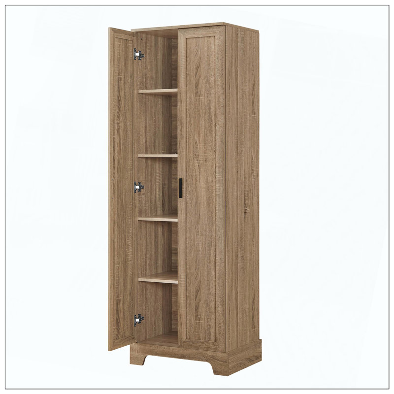 Armoire de rangement à deux portes, H 71,2 po x l 16,9 po x P 23,3 po, Brun