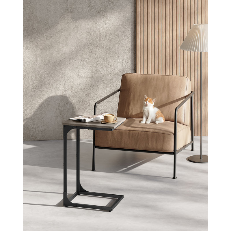 Angenette Trestle End Table, Black, Heather Greige