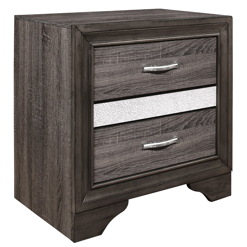 Table de chevet élégante avec porte-bijoux secret - 26 po de hauteur, tiroir caché, sans assemblage, mobilier de chambre chic pour glissières en métal, assemblage