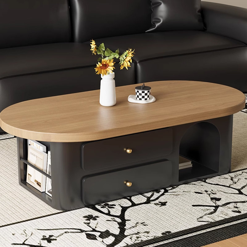 Minimalist solid wood coffee table, 15.74" H x 62.99" W x 27.55" D