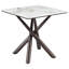Table de bout latérale Vello, plateau en pierre frittée carrée, base en nickel noir 24 po