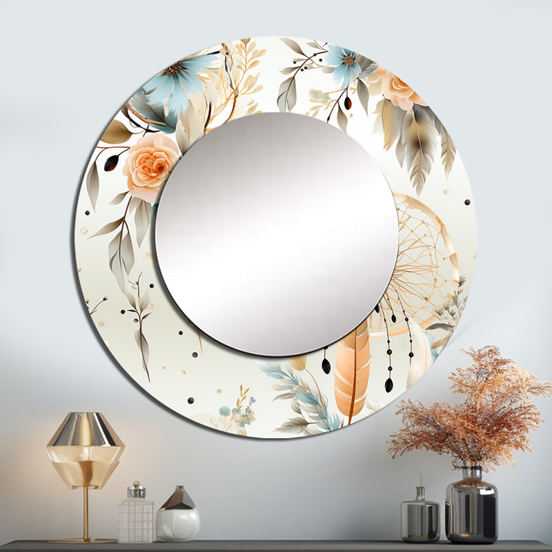 Rhoslyn Dreamcatchers, motif bohème - miroir unique boho, 36 po x 36 po