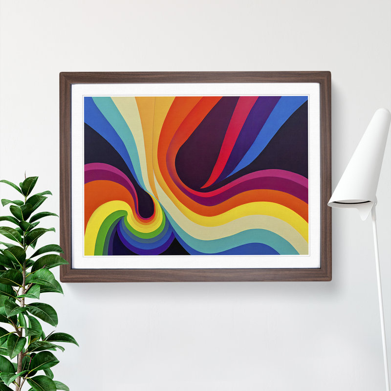 Abstract Rainbow Art Vol.3 - Framed Print, 34cm H x 46cm W x 2cm D, Walnut