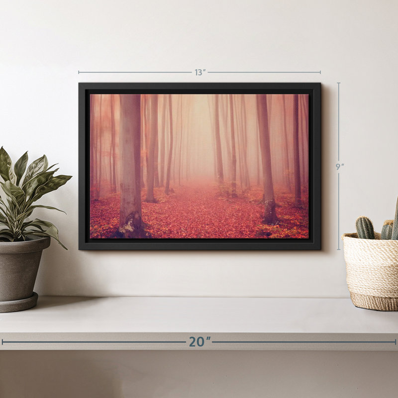 Nature «Foggy Red Forest Canvas Print», H 9 po x l 13 po