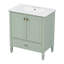 Meuble-lavabo de 30 po avec lavabo, tiroir et structure en bois massif Eliana-129769666