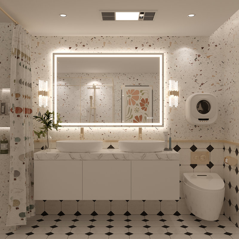 Miroir de salle de bain Molly Framelss, 48 po x 32 po, Transparent