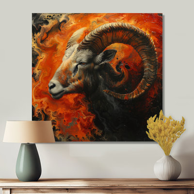 Orange Brown Astrology Aries Fiery Fusion - Astronomy Aries Wall Art Living Room