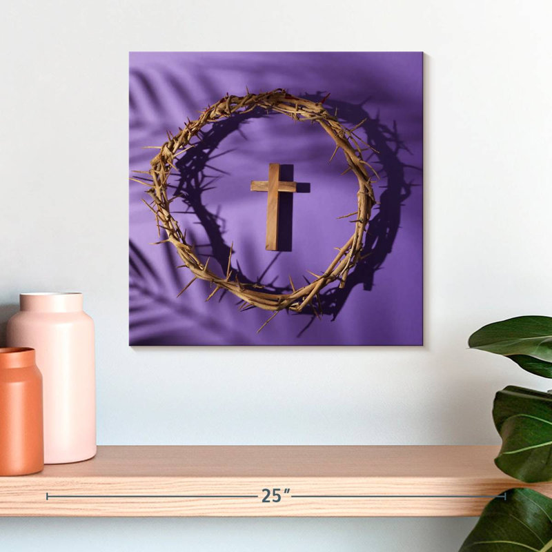 Croix en couronne d'épines, H 16 po x l 16 po