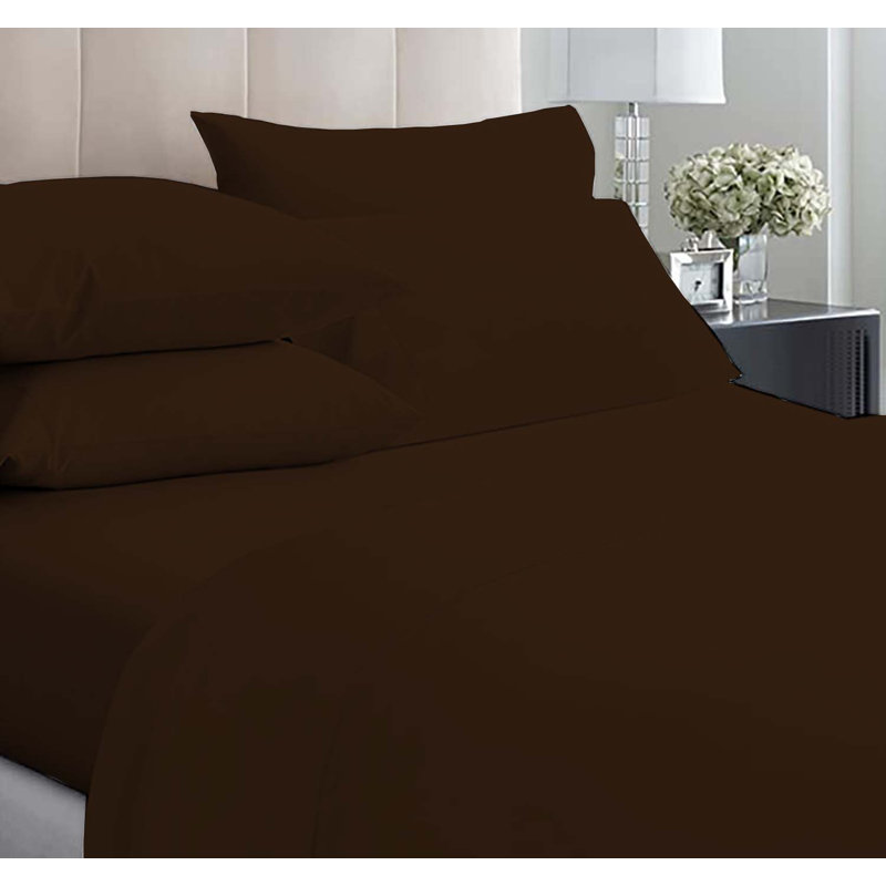 6-Piece Premium Deep Pockets Microfiber Sheet Set, California King, Chocolate