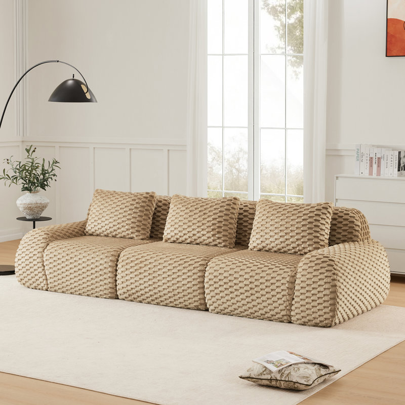 1. Canapé modulaire moderne modulaire - tissu de flanelle, surdimensionné 2 places, sans assemblage, 3