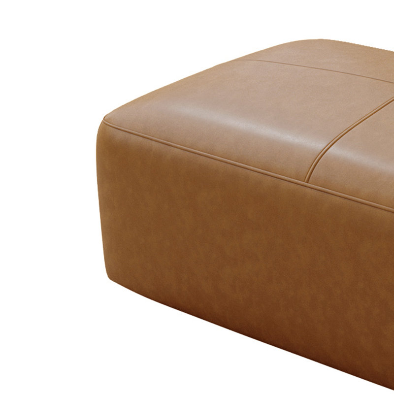 Repose-pieds en cuir italien Hustle Square, Brun