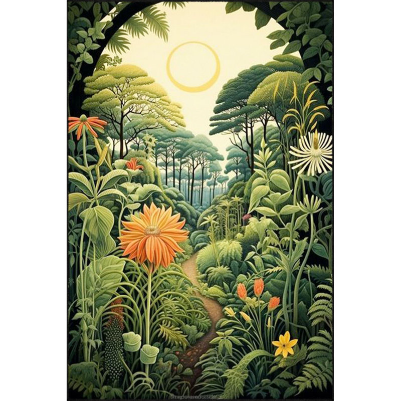 Tapis vert lavable à motif animal botanique vert, Tapis de couloir 3 pi 3 po x 6 pi 7 po inclus