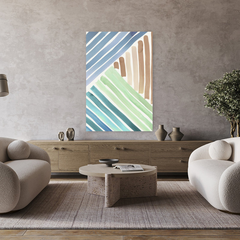 Spectral Symphony II, art géométrique abstrait moderne, H 48 po x l 32 po