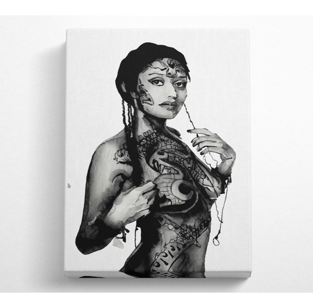 Tribal Tattooed Female - Kunstdrucke auf Leinwand