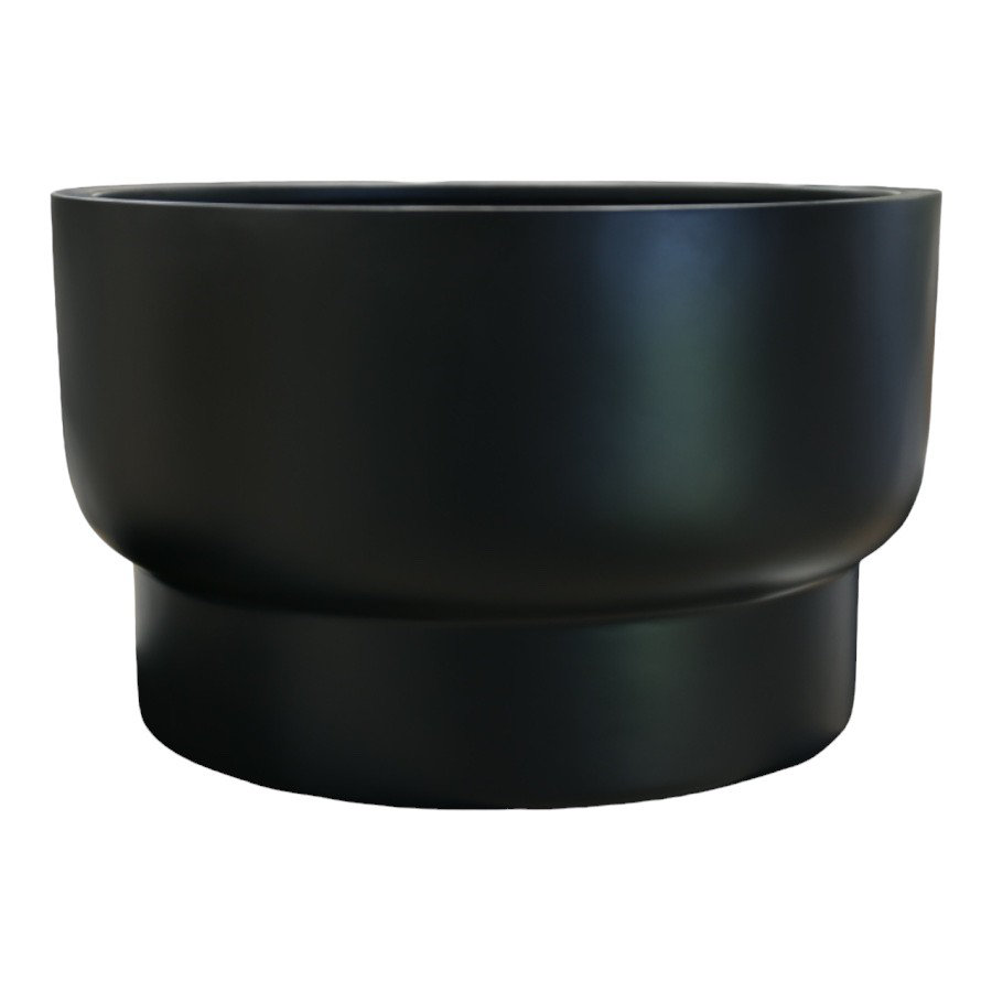 Fiberglass Round Planter, Black