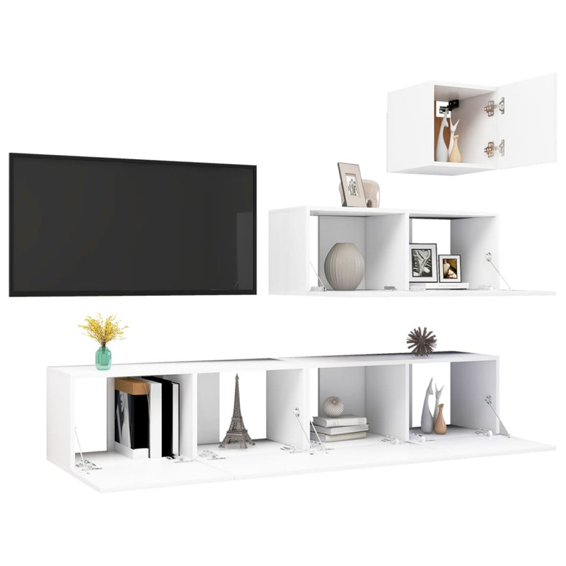 Blackmun Unfinished Floating Entertainment Centre for TVs up to 88", White, 160cm