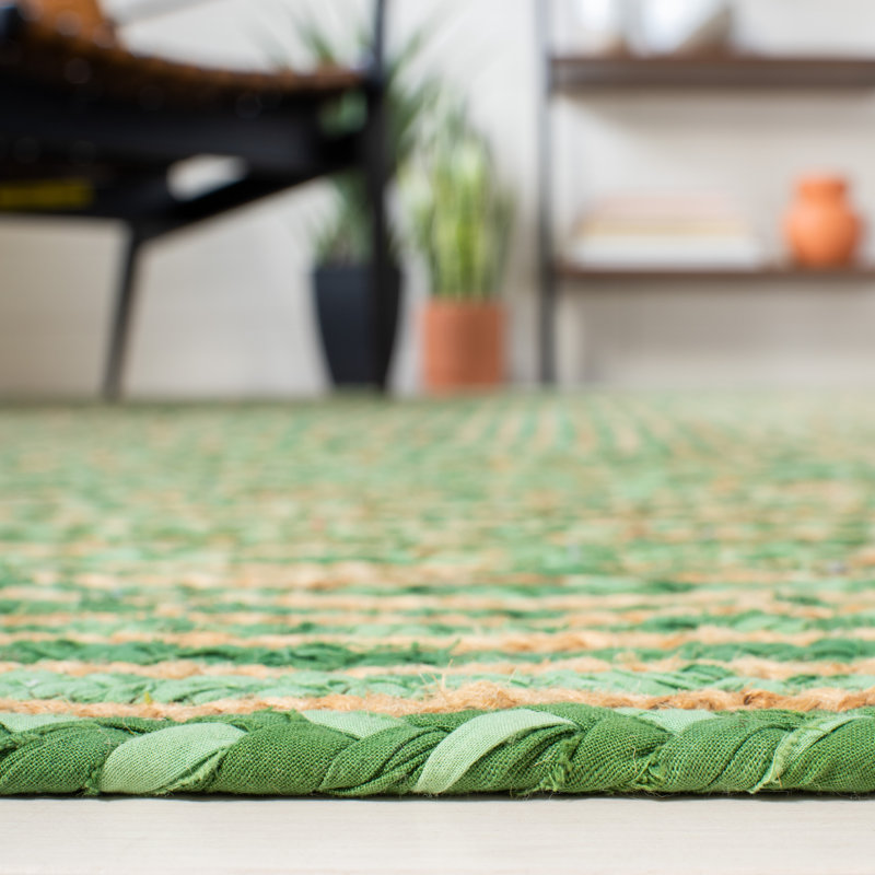 Demartini Handwoven Green Area Rug, Rectangle 3' x 5'