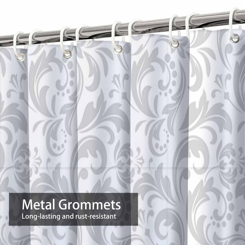 Rideau de douche imperméable à motif floral baroque rétro avec 12 crochets, L 72 po x l 84 po