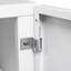 Meuble de bureau pour bureau avec copieur: support pour imprimante à caisson mobile en acier blanc à 2 portes avec surface de pulvérisation lisse et 4 roues universelles