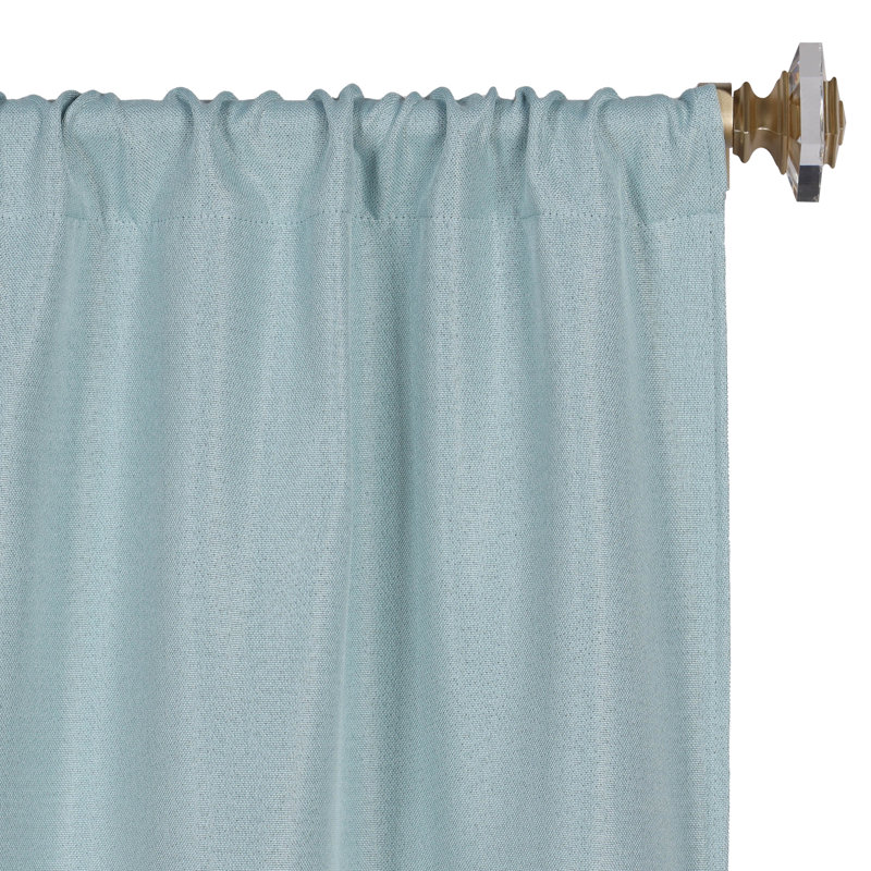 Teal Linen Pattern Blackout Window Panel, 26" x 63"