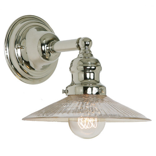 Shumway Armed Sconce, Polished Nickel, Gray