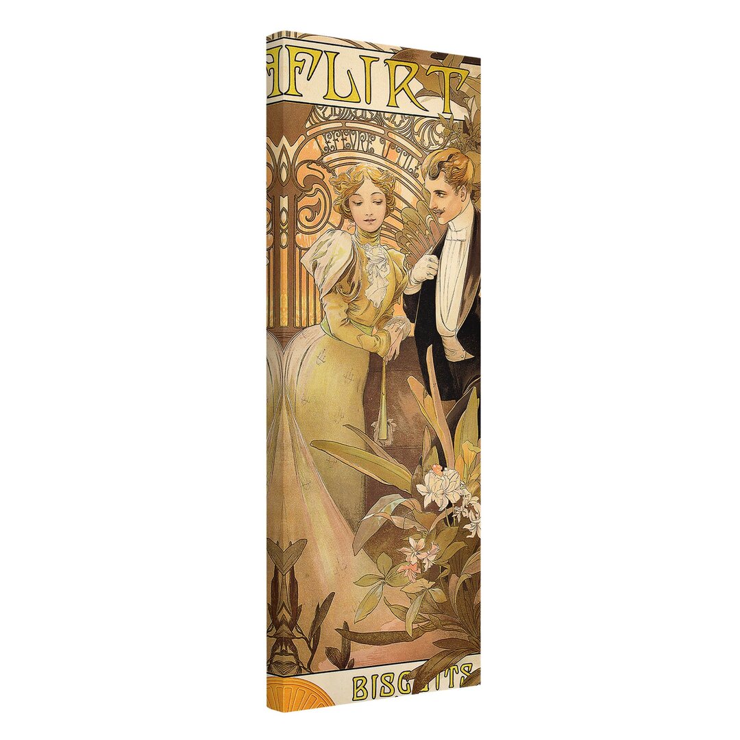 Leinwandbild Werbeplakat für Flirt Biscuits von Alfons Mucha