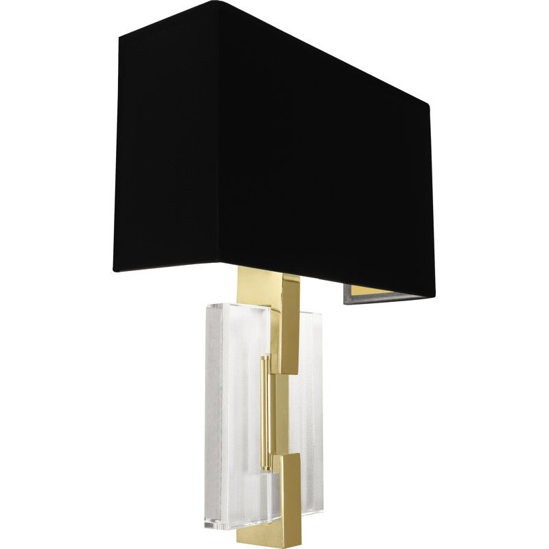 Lincoln 1 - Light Armed Sconce, Modern Brass, Black/Matte Silver Lining