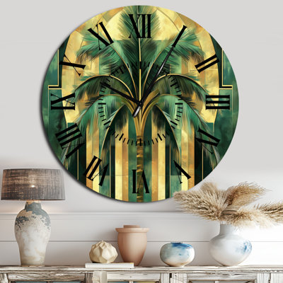 Horloge murale Palm in Miami - Glam Silent