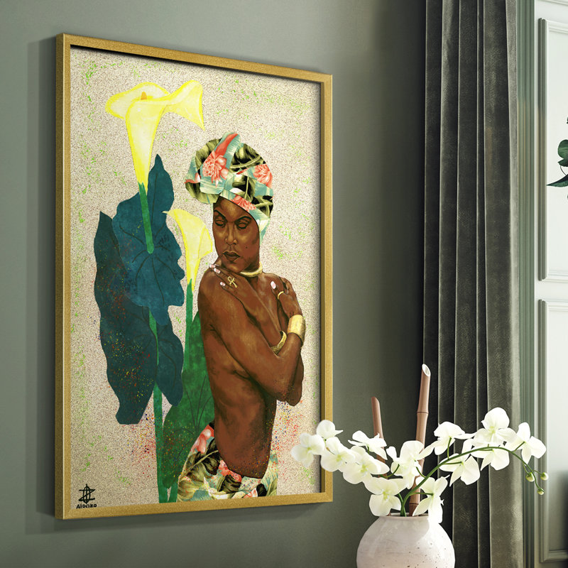 «Woman Strong II», reproduction encadrée - bois massif, Or, H 28 po x l 22 po