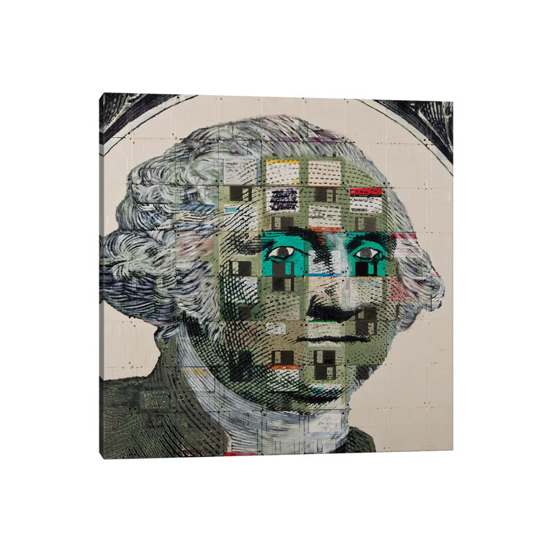 George Washington On Floppy Diskettes by Taylor Smith - Wrapped Canvas Gallery-Wrapped Canvas Giclée, 30.48 cm H x 30.48 cm W