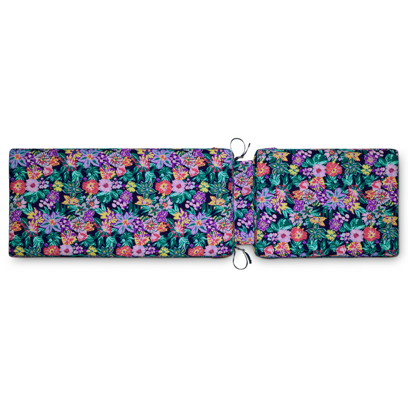 Coussin de chaise longue d'extérieur 3 po Vera Bradley, L 48 po x P 32 po, Happy Blooms