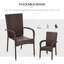 Chaises de salle à manger d'extérieur empilables en rotin avec coussins, ensemble de 2 chaises de patio en osier avec accoudoirs et dossier pour patio, terrasse, blanc crème