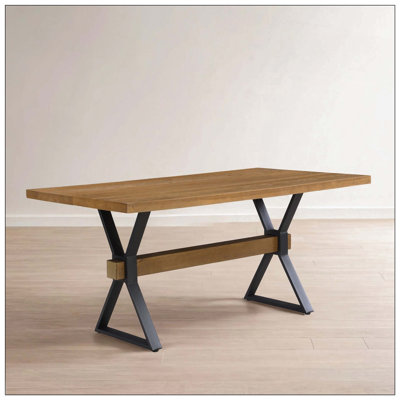 Dining Table With X-Shaped Legs,Delivers Elevated Farmhouse Feel