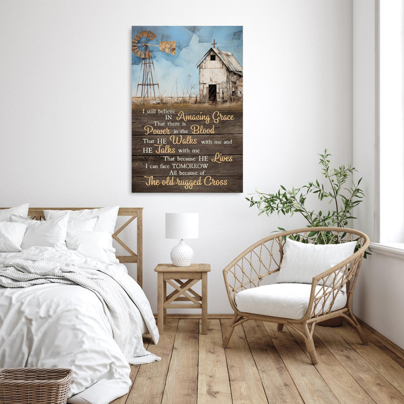 La vieille croix robuste sur toile, H 20 po x l 16 po