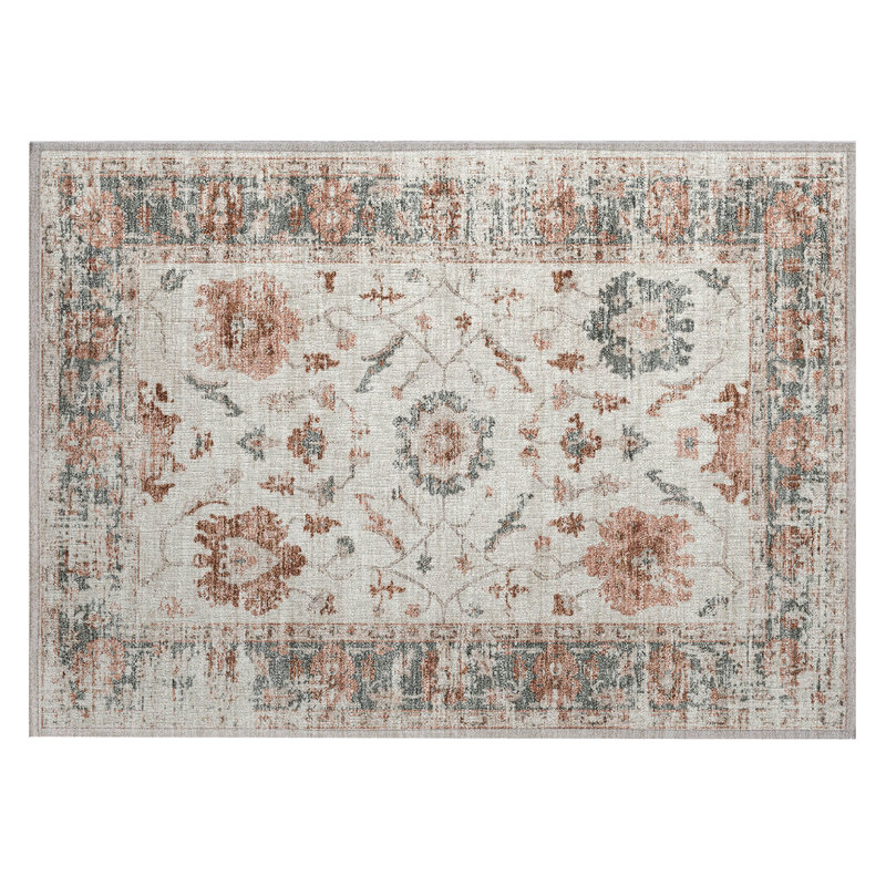 Machine Washable Indoor/Outdoor Xhevrie Linen Rug, Rectangle 1'8" x 2'6"