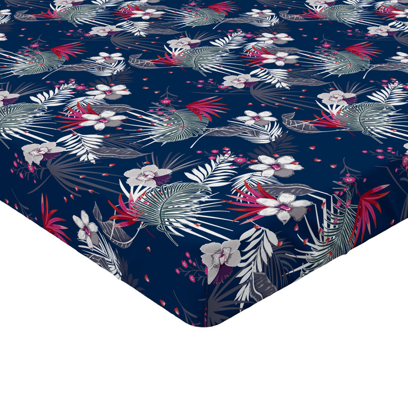 Drap-housse Ambesonne Hibiscus, Drap-housse de taille simple