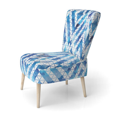 Chaise d'appoint rembourrée à motif géométrique Blue Galaxy