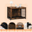 Caisse pour animal à double porte avec entrée verrouillable et plateau coulissant-329167902-290467084