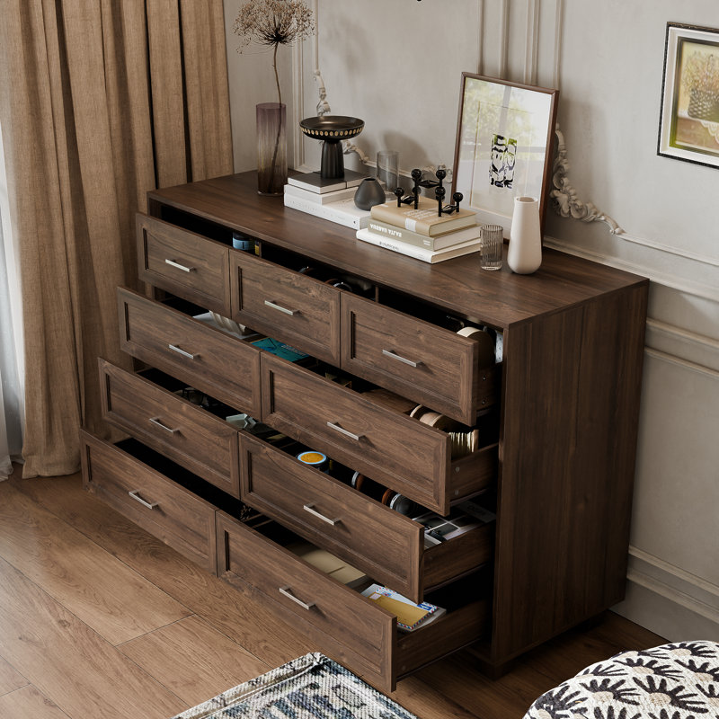 Commode double 9 tiroirs, Brun