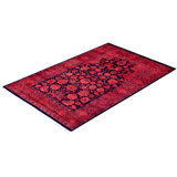 Overdyed Hand-Knotted Wool Modern-Contemporary Orange Area Rug 4' 2" x 6' 4"