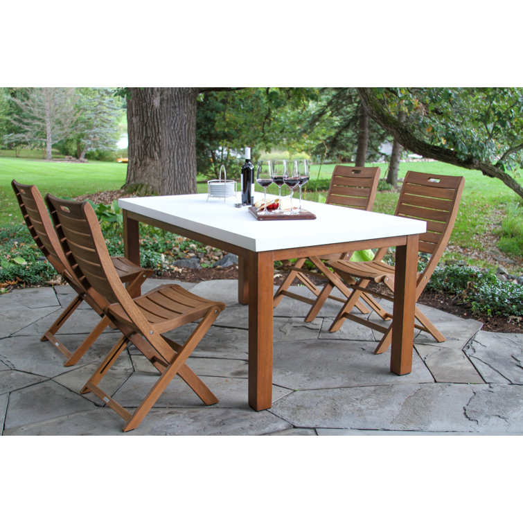 Fleur 68'' Rectangular 4 - Person Outdoor Dining Set