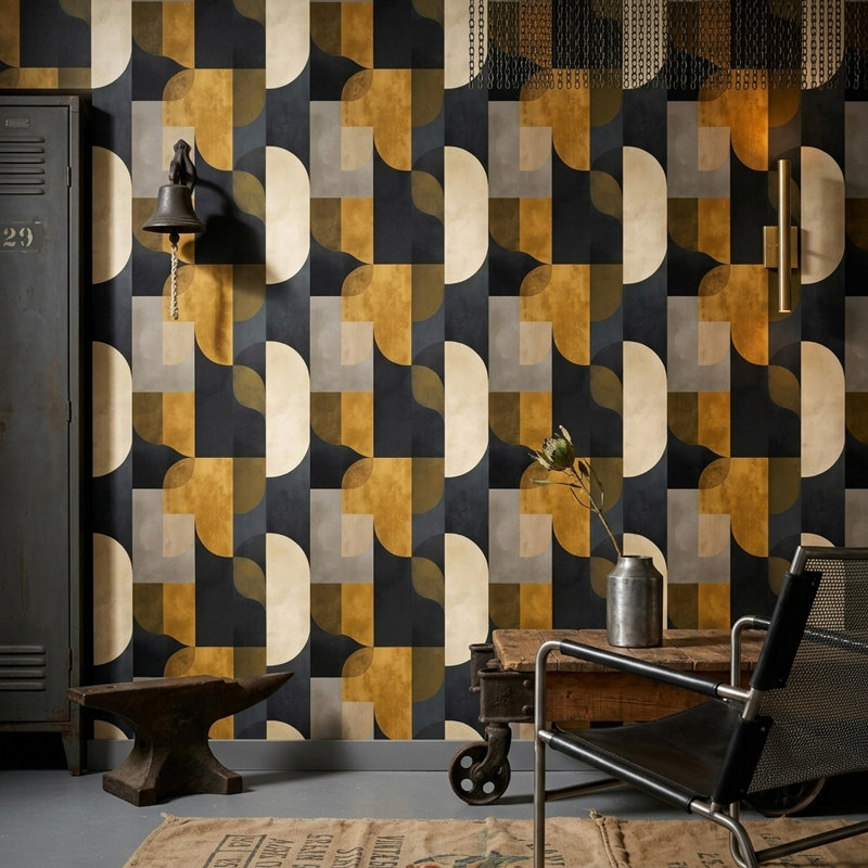 Papier peint moderne Mid Century, Non-Woven Non-Pasted