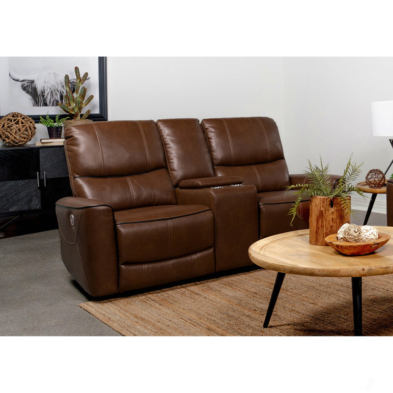 Causeuse inclinable électrique Saddle Brown, Brun
