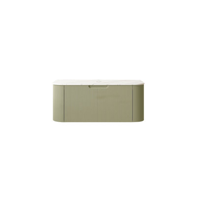 Armoire murale 36 po, avec comptoir en marbre blanc de Carrare artificiel et tiroir, sans lavabo, couleur vert clair