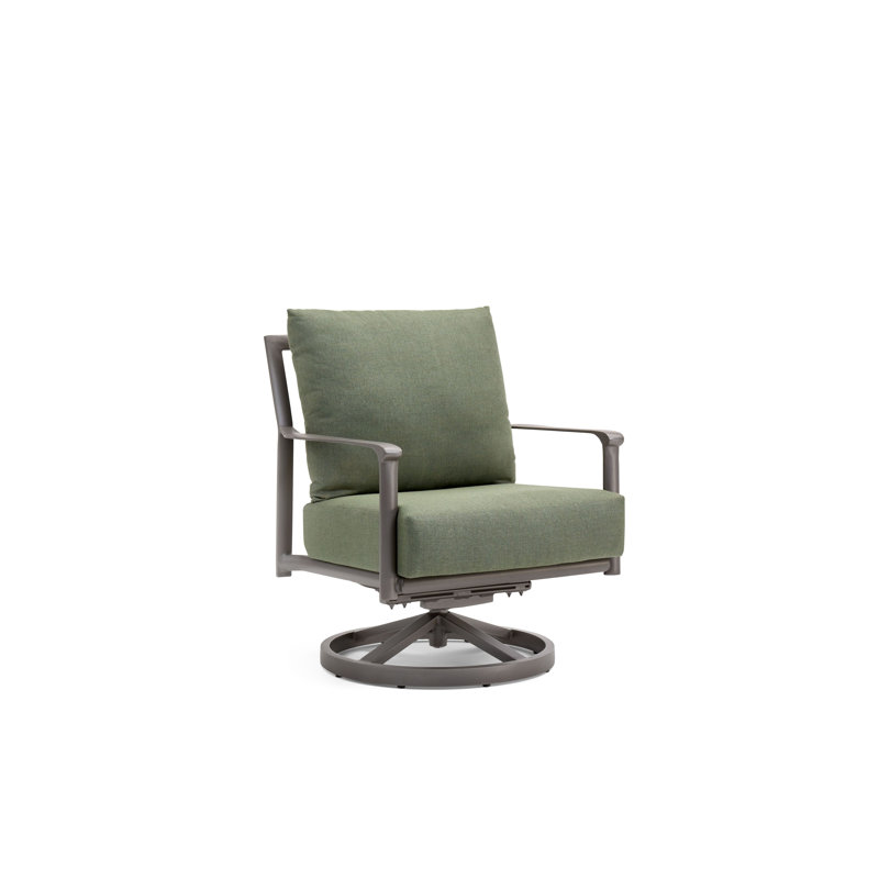 Chaise de patio pivotante avec coussins Aspen, Vert, Brun