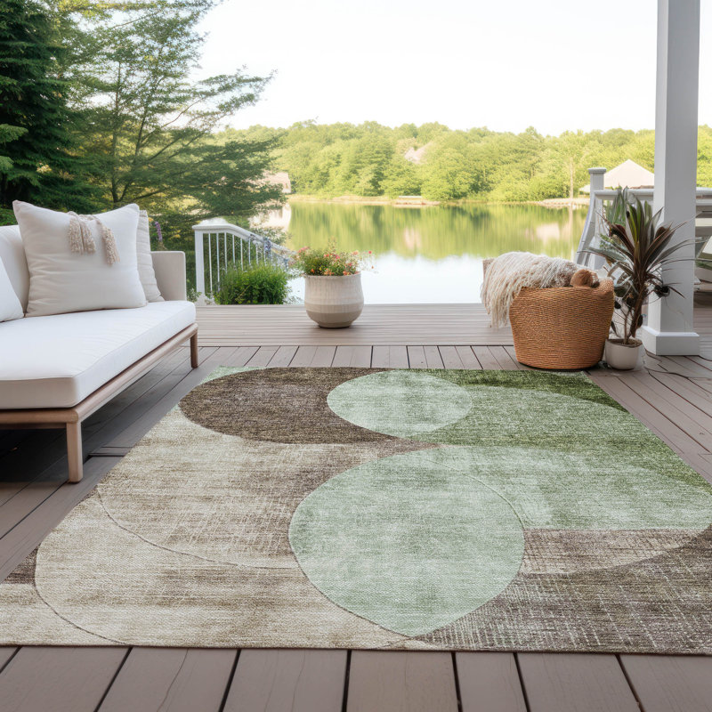 Tapis vert lavable intérieur / extérieur Henry , 10 pi x 14 pi